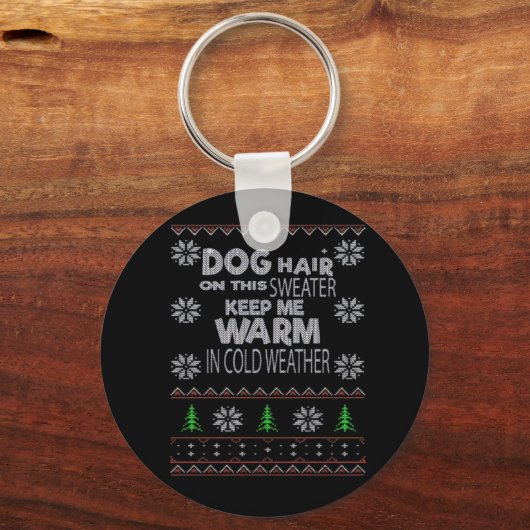 Porte-clés Chandail de Noël pour chien T-shirt essentiel (Recto)