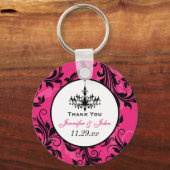 Porte-clés Chandelier rose noir blanc Scroll Porte - clé Favo (Recto)