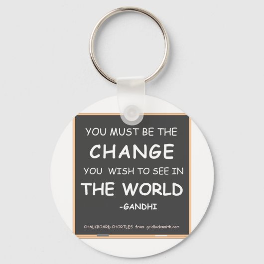 PORTE-CLÉS CHANGER LE MONDE-GANDHI (Recto)