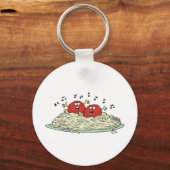 Porte-clés chant des boulettes de viande sur spaghetti (Recto)