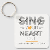 Porte-clés Chantez Votre Coeur En Jaune (Recto)