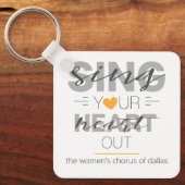 Porte-clés Chantez Votre Coeur En Jaune (Recto)