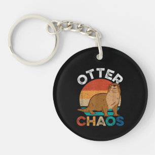 Porte-clés Chaos de loutre pour hommes femmes amateur de lout