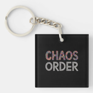 Porte-clés Chaos et Ordre Dualité Artistique Moderne Graphi