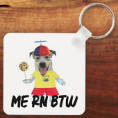 Porte-clés Chapeau à hélice de chien citation drôle (Verso)