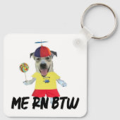 Porte-clés Chapeau à hélice de chien citation drôle (Dos)