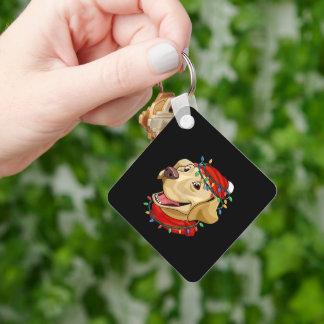 Porte-clés Chapeau de Noël de Labrador Chien Santa Hommes Fem