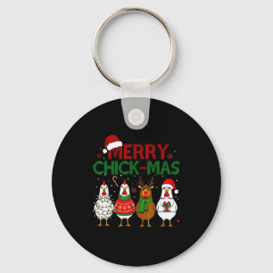 Porte-clés Chapeau de Noël de Père Noël de poulet Joyeux Chic