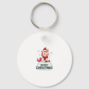 Porte-clés Chapeau de Noël licorne mignon T-Shi de Noël licor