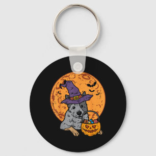 Porte-clés Chapeau de Sorcière Heeler Lune Citrouille Hallowe