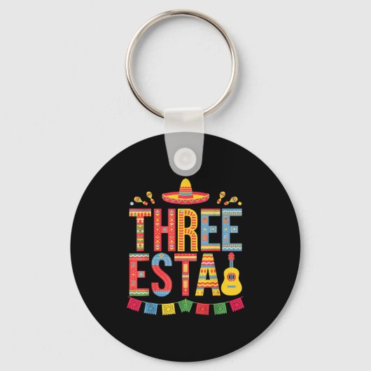 Porte-clés Chapeau mexicain de fiesta pour les 3 ans de Three (Recto)