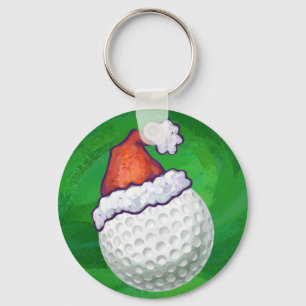 Porte-clés Chapeaux de Noël de balles de golf