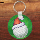 Porte-clés Chapeaux de Noël de balles de golf (Recto)