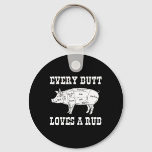 Porte-clés Chaque Butt aime Rub Grilling Bbq Smoker Cadeau Pa