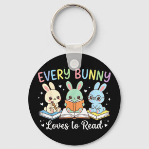 Porte-clés Chaque lapin adore lire joli lapin de Pâques