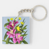 Porte-clés Chardonneret et fleurs (Dos)