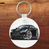 Porte-clés Chargeur de Dodge SRT8 Voiture noire (Recto)