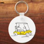 Porte-clés Chariot de golf jaune, porte - clé (Verso)