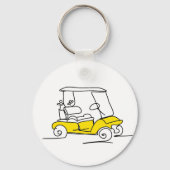 Porte-clés Chariot de golf jaune, porte - clé (Verso)