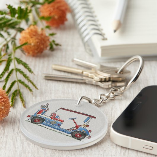 Porte-clés Chariot de golf mignon (Devant droit)