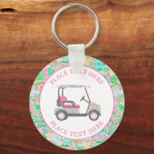 Porte-clés Chariot de golf Preppy Palm Beach (Recto)