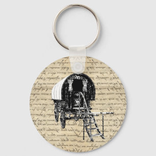 Porte-clés Chariot gitan bohémien vintage