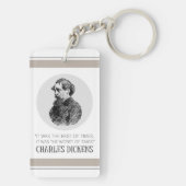 Porte-clés Charles Dickens Portrait et Citation (Dos)