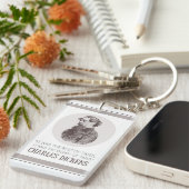 Porte-clés Charles Dickens Portrait et Citation (Devant droit)