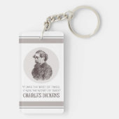 Porte-clés Charles Dickens Portrait et Citation (Dos)