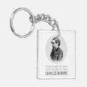 Porte-clés Charles Dickens Portrait et Citation (Devant gauche)