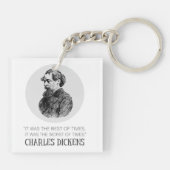 Porte-clés Charles Dickens Portrait et Citation (Dos)