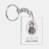 Porte-clés Charles Dickens Portrait et Citation (Devant gauche)