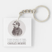 Porte-clés Charles Dickens Portrait et Citation (Dos)