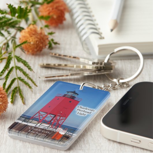 Porte-clés Charlevoix Pierhead Rectangle lumineux porte - clé (Devant droit)