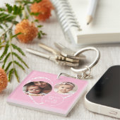 Porte-clés Charmant 6 Photo "Meilleure Maman Jamais" Rose, Co (Devant Droit)