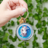 Porte-clés Charmante Cartoon Cheval Portrait Avec Étoiles (Main)