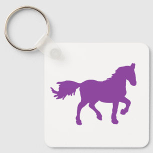 Porte-clés charme cheval zodiaque violet