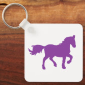 Porte-clés charme cheval zodiaque violet (Recto)