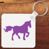 Porte-clés charme cheval zodiaque violet (Verso)