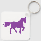 Porte-clés charme cheval zodiaque violet (Dos)