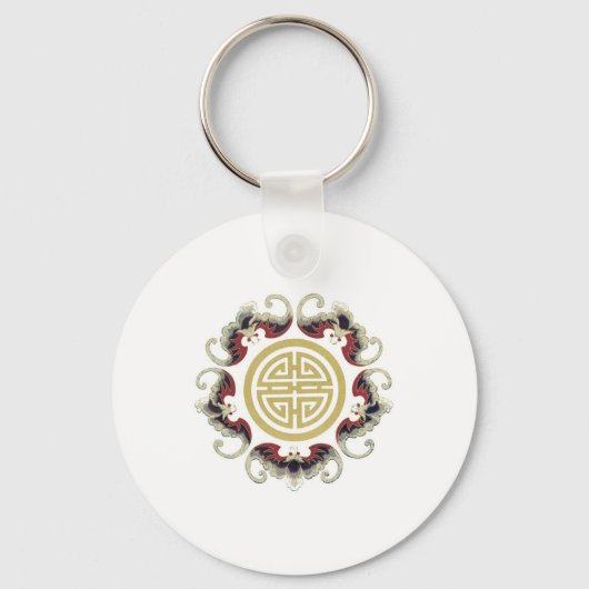 Porte-clés Charme chinois de Lucky Longevity (Recto)