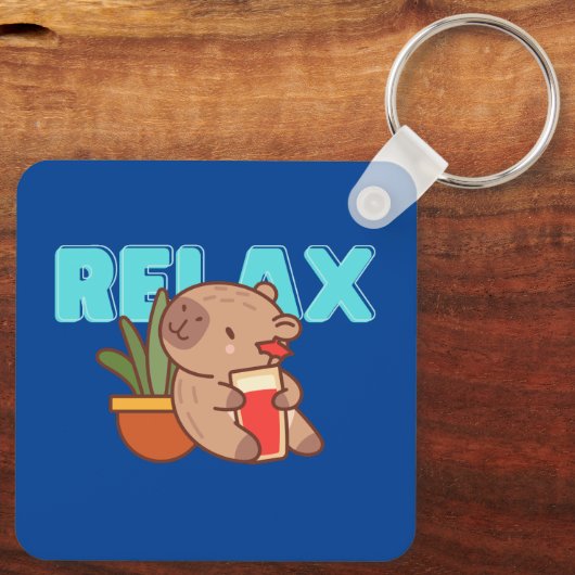 Porte-clés Charme de Capybara réfrigéré (Verso)