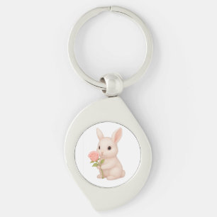 Porte-clés Charme de lapin mignon et lunatique