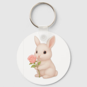 Porte-clés Charme de lapin mignon et lunatique