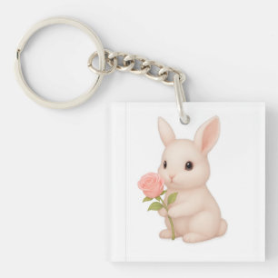Porte-clés Charme de lapin mignon et lunatique