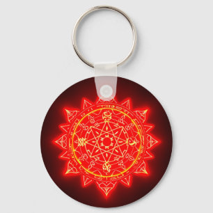 Porte-clés 🔴 Charme de protection du cercle magique rouge my