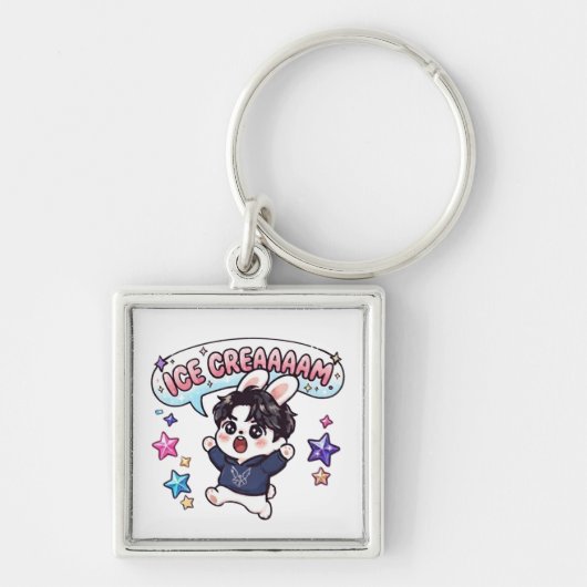 Porte-clés Charme de sac Fandom Stray Rabbit Glace K-Pop (Devant)