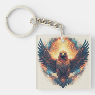 Porte-clés 🦅 Charme de Vision de l'Aigle du Prisme Cosmique