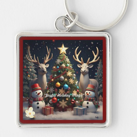Porte-clés "Charme des arbres de Noël" (Devant)