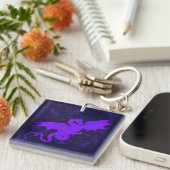 Porte-clés Charme du dragon violet mystique (Devant Droit)